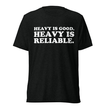 Back hanger view of black tri-blend shirt with Broski Tees VHS collar logo